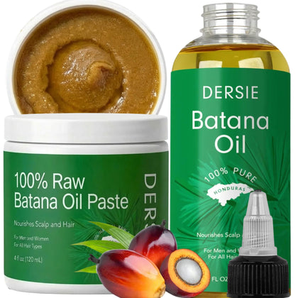 Dersie Batana Oil Ritual Set featuring Raw Paste and Pure Liquid Oil