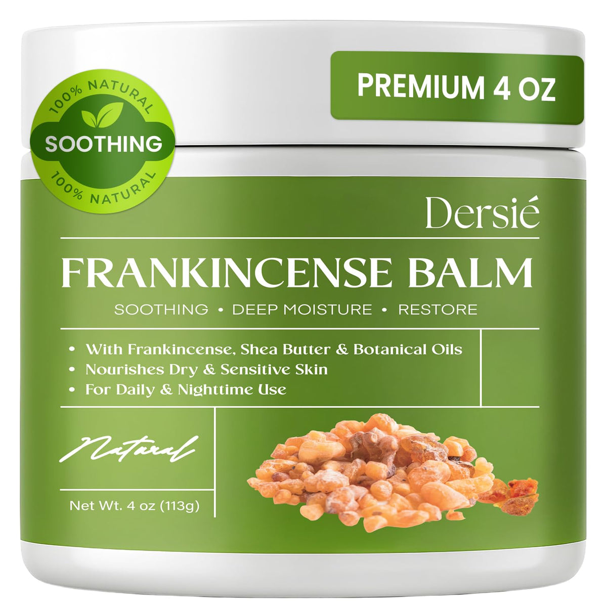 Dersie Frankincense Balm 4 oz jar front view