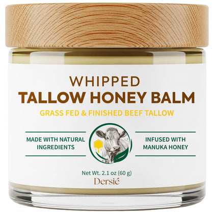 Dersie Tallow and Honey Balm front view with packaging