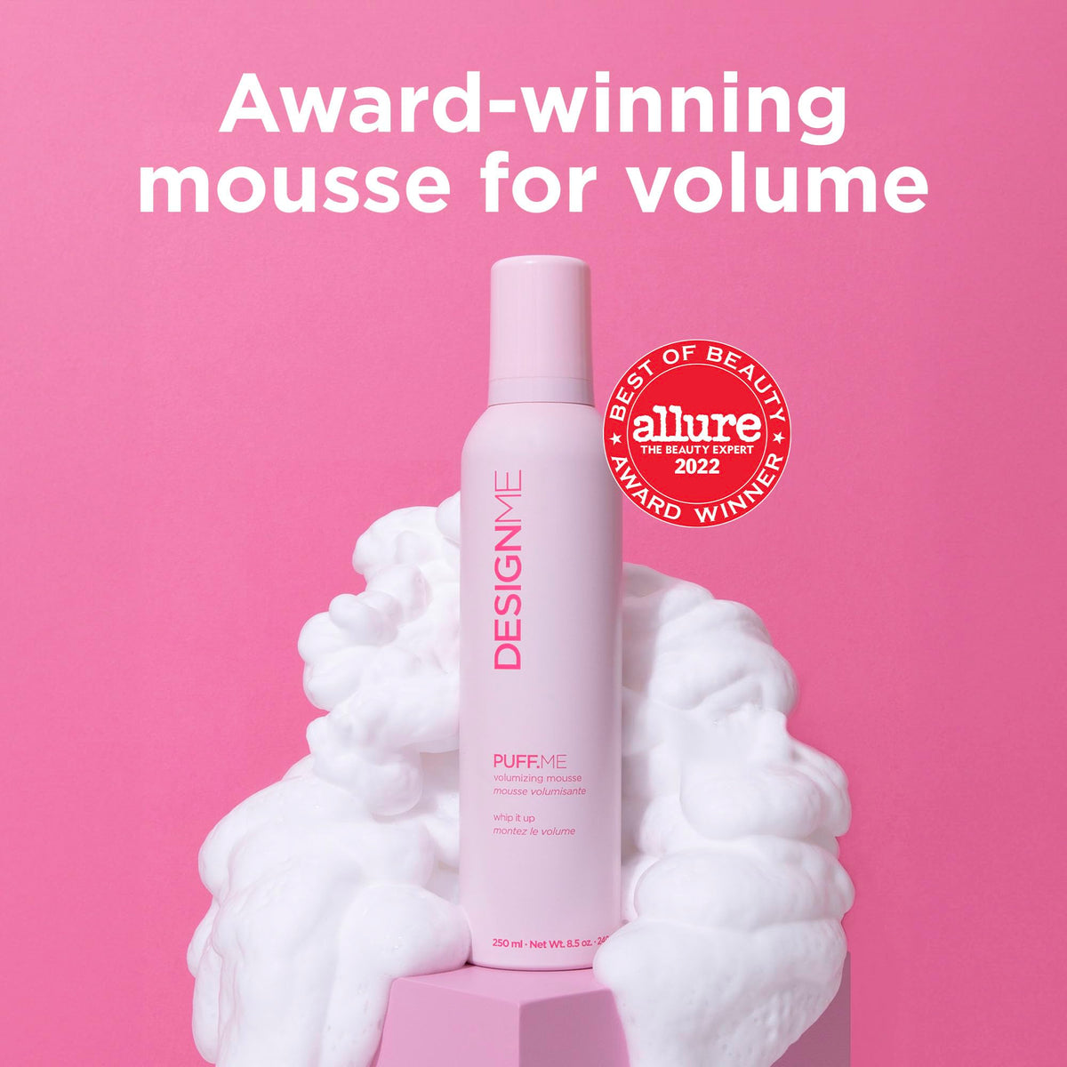 Design.Me PUFF.ME Hair Volumizing Mousse 250mL with styling tools