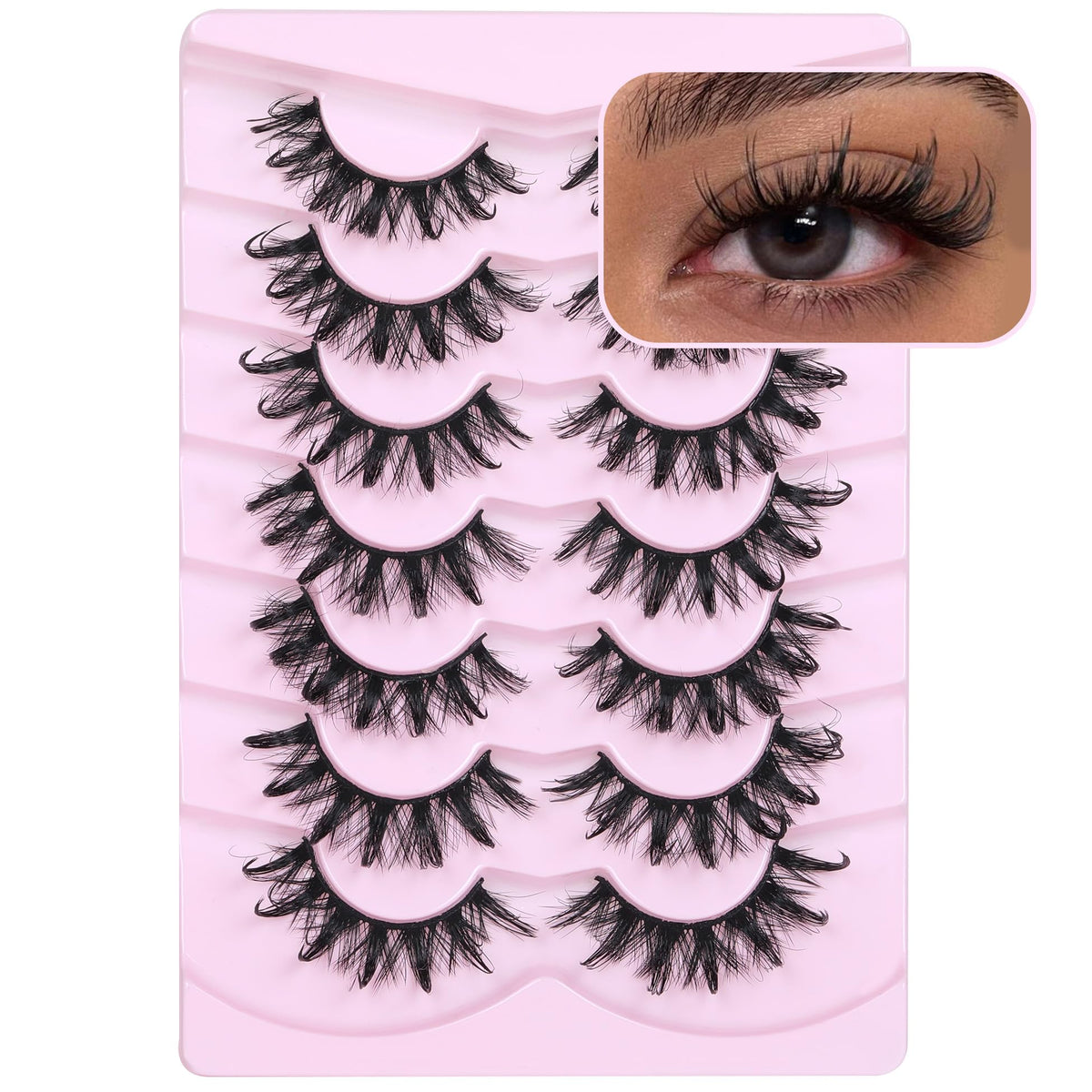 Detailed view of ALICROWN false eyelashes texture