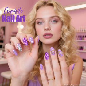 Detailed view of Artdone nail art brushes with copper ferrules