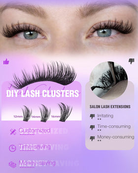 Detailed view of EYDEVRO Wispy Lash Clusters texture