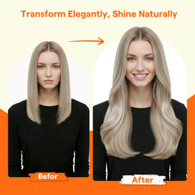 Detailed view of Full Shine Mini Flat Tip Platinum Blonde Hair Extensions bonds