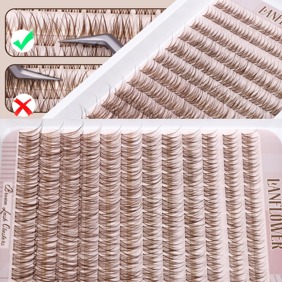 Detailed view of LANFLOWER lash bond and seal included in kit