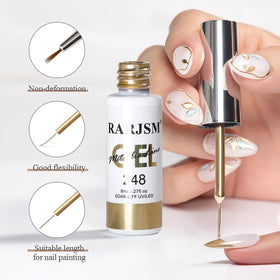 Detailed view of RARJSM gel polish with chrome mirror effect