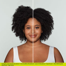 DevaCurl No-Poo Decadence 12 fl. oz with product texture