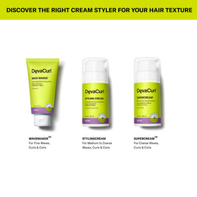 DevaCurl Styling Cream 5.1 fl. oz application on curls