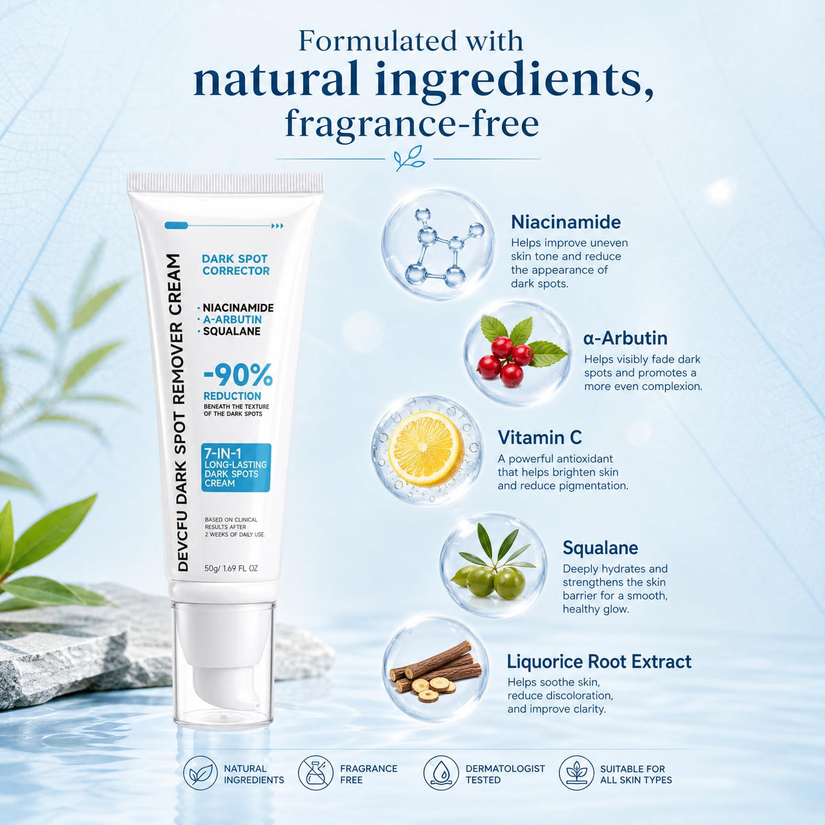 Devcfu Dark Spot Remover application on skin