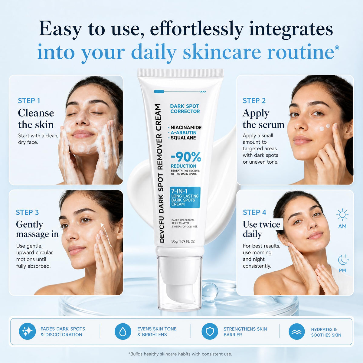 Devcfu Dark Spot Remover cream being applied