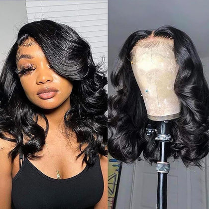 Devonia 14 Inch Body Wave Lace Front Bob Wig front view