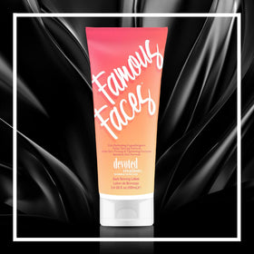 Devoted Creations Famous Faces Facial Tanning Lotion texture on skin