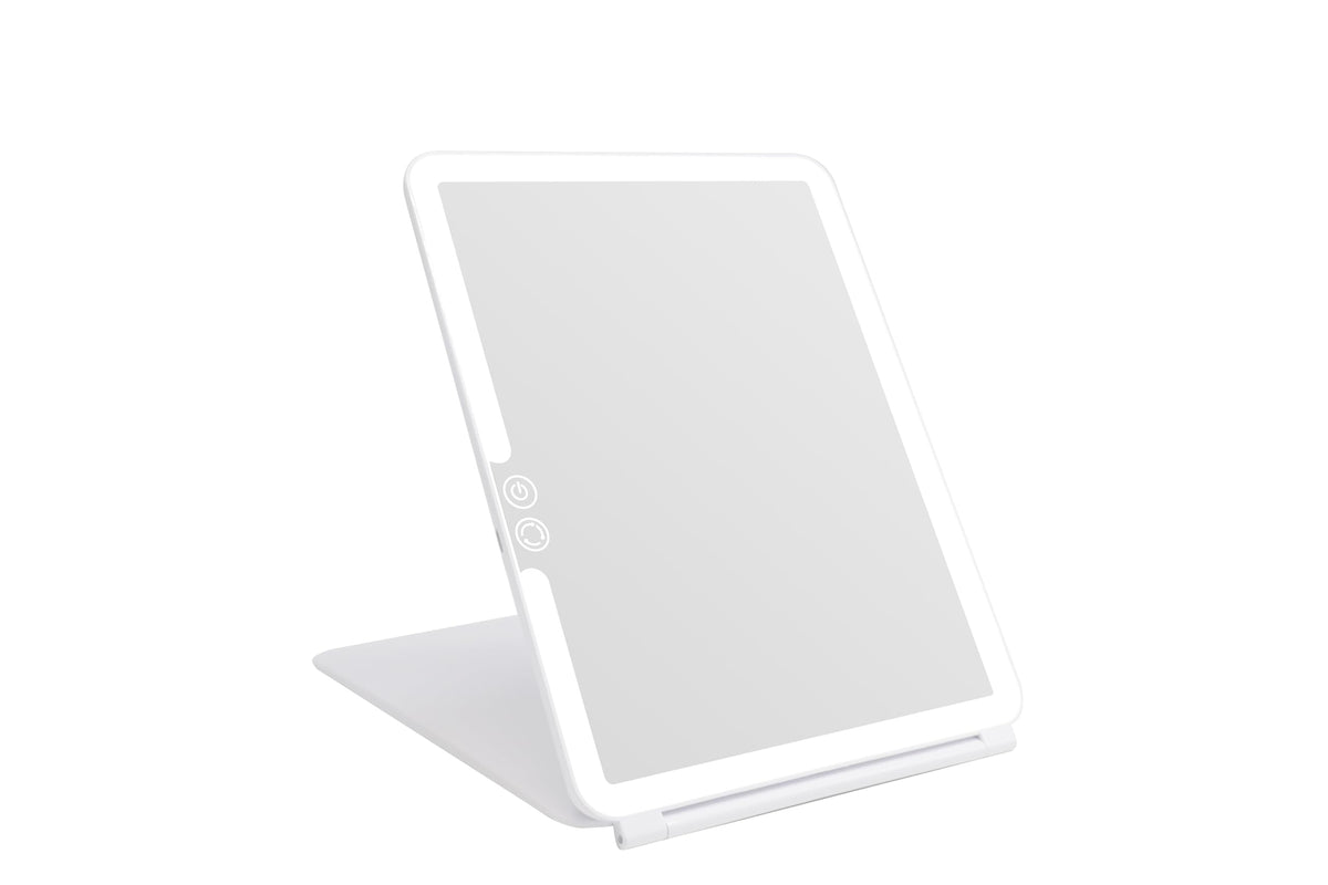 deweisn Folding Lighted Makeup Mirror front view with LED lights