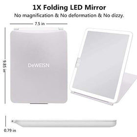 deweisn Folding Lighted Makeup Mirror side view showing compact design