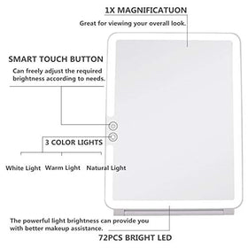deweisn Folding Lighted Makeup Mirror with touch control feature