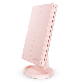 deweisn Tri-Fold Lighted Vanity Mirror front view with LED lights