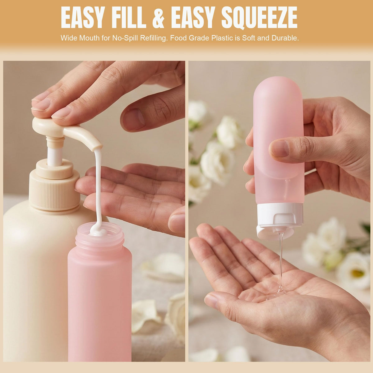 DEWSENSI TSA approved travel bottles arranged