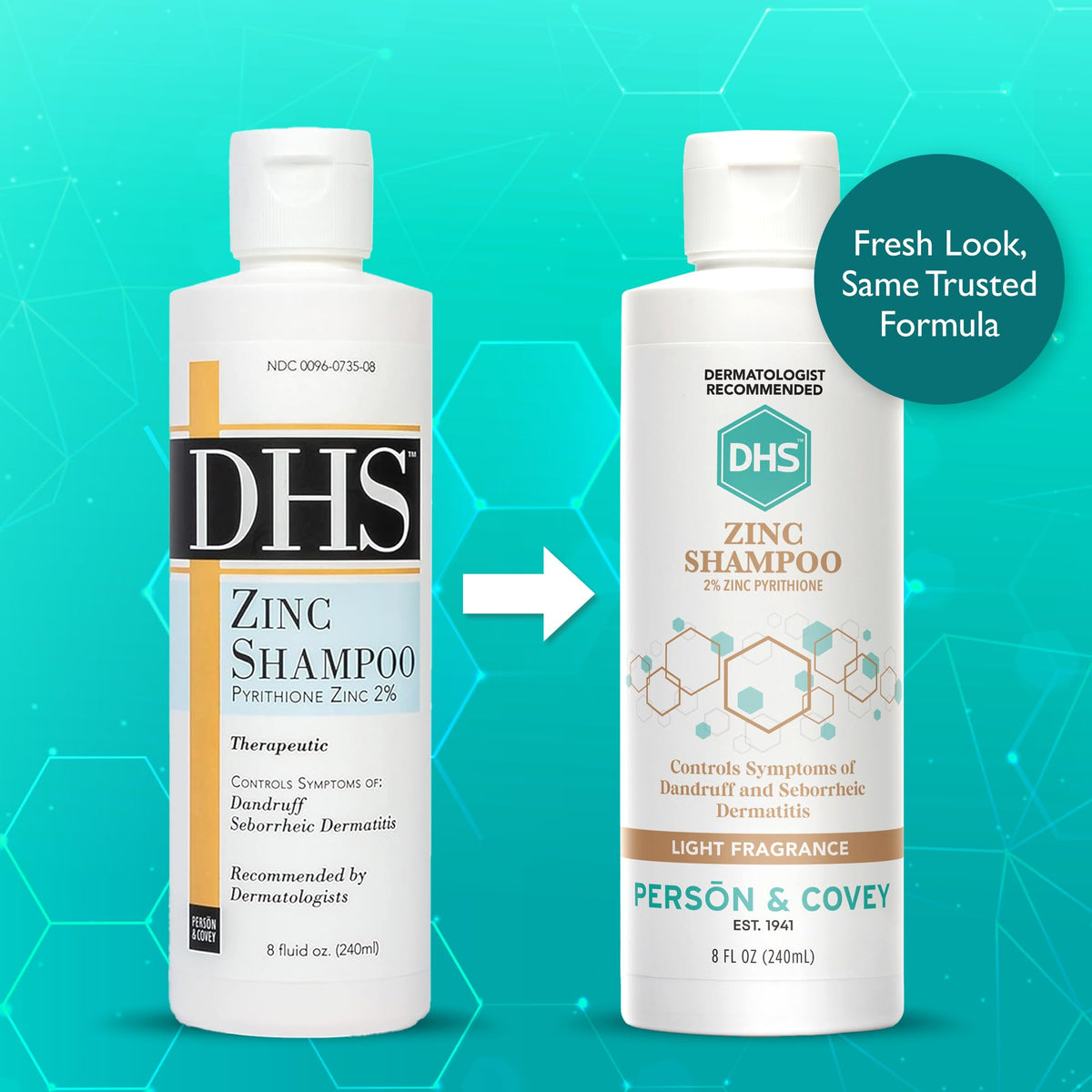 DHS Zinc Shampoo 8 oz back view showing ingredients