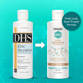 DHS Zinc Shampoo 8 oz back view showing ingredients