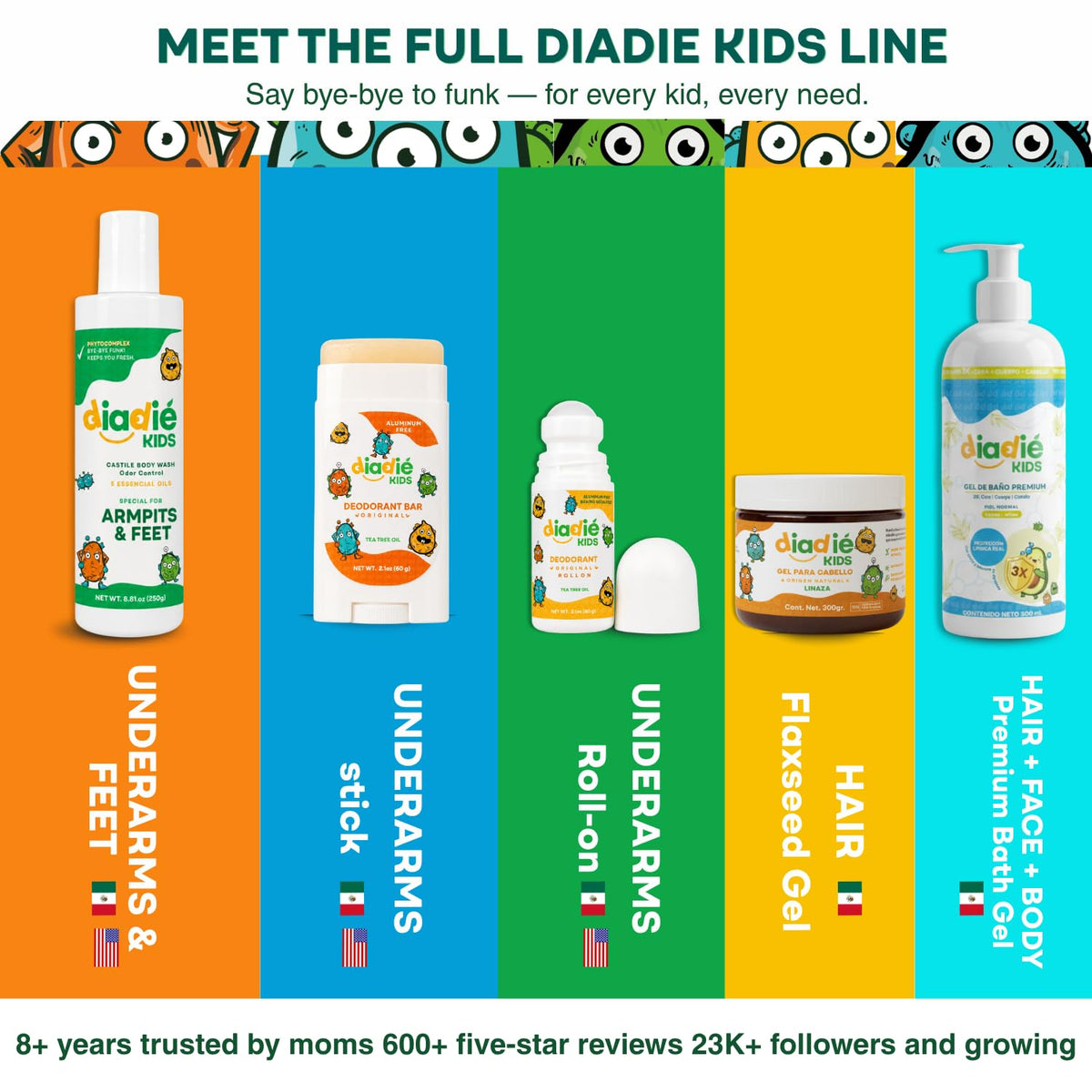DIADIÉ Kids Natural Deodorant Roll-On and Castile Soap lifestyle scene with kids