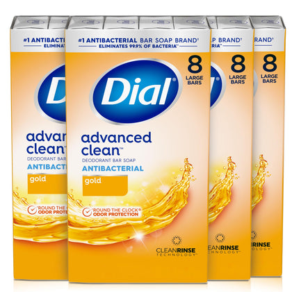 Dial Antibacterial Deodorant Bar Soap Gold 4 Oz front view