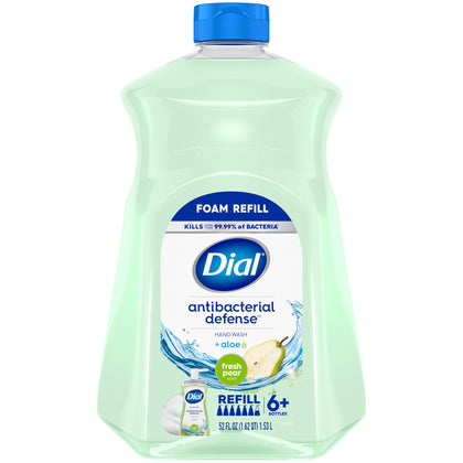 Dial Antibacterial Foaming Hand Soap Fresh Pear 52 Fl Oz front view