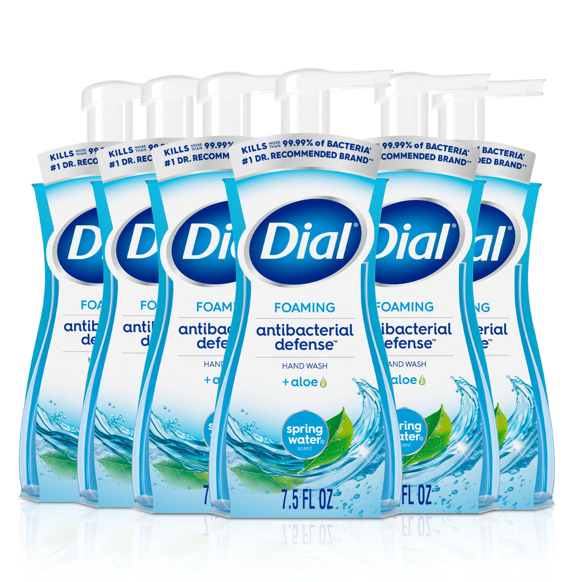 Dial Antibacterial Foaming Hand Soap front view, 7.5 Fl Oz