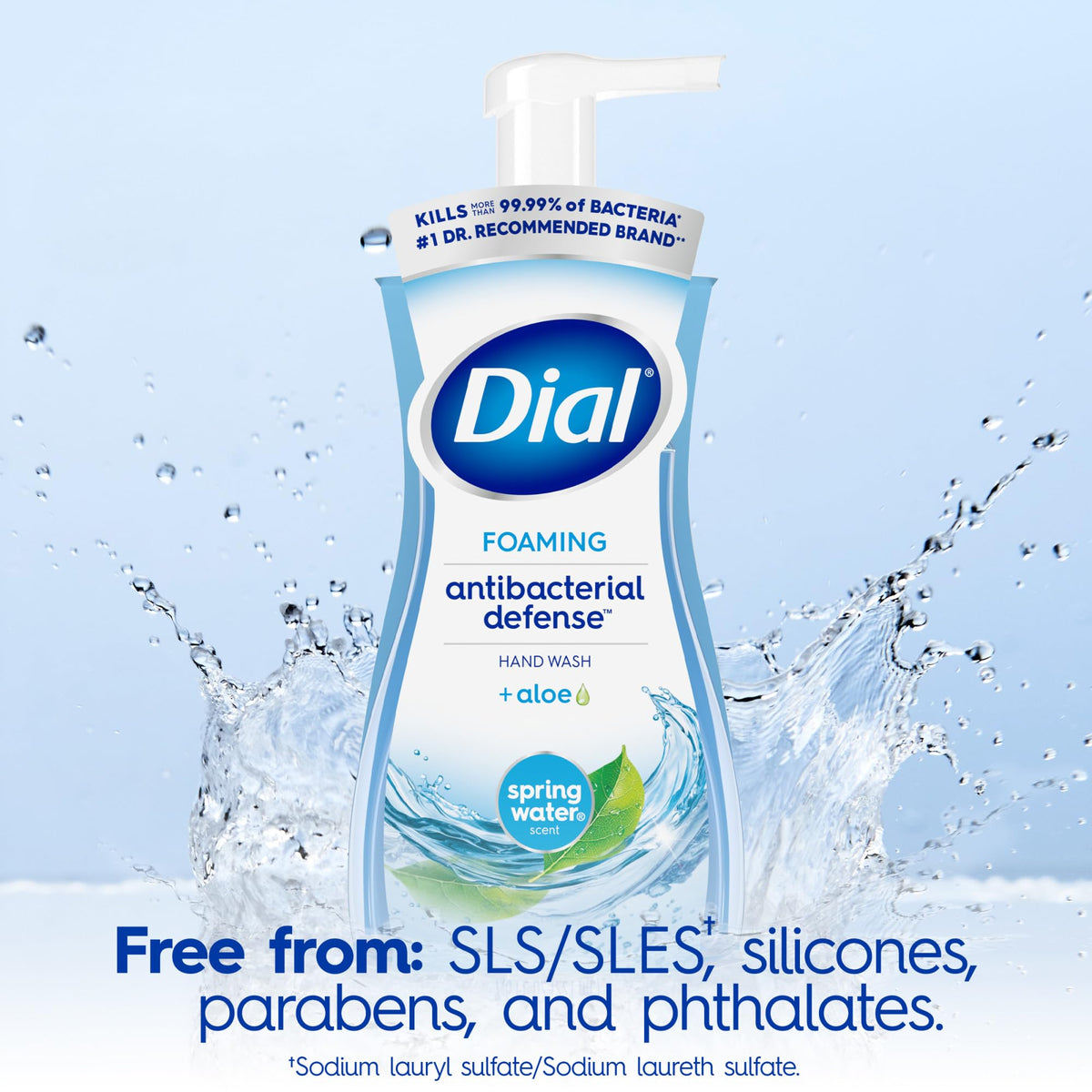 Dial Antibacterial Foaming Hand Soap in a bathroom setting