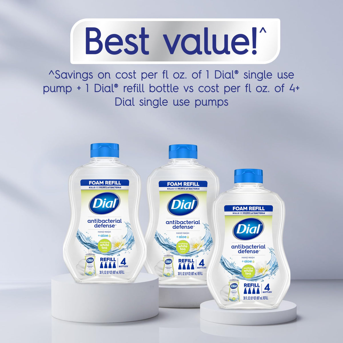 Dial Antibacterial Foaming Hand Soap in a bathroom setting