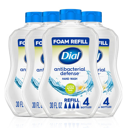 Dial Antibacterial Foaming Hand Soap Refill 30 Fl Oz Soothing White Tea front view
