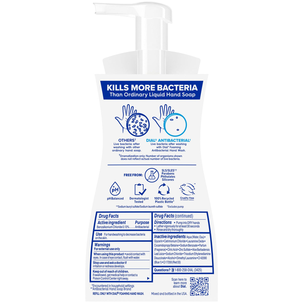 Dial Antibacterial Foaming Hand Wash in a bathroom setting