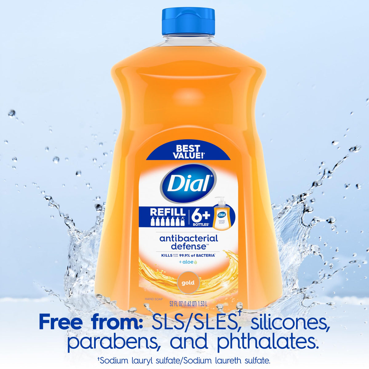 Dial Antibacterial Liquid Hand Soap 52 Fl Oz in bathroom setting