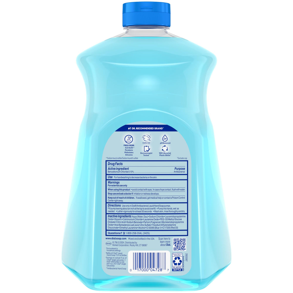 Dial Antibacterial Liquid Hand Soap 52 Fl Oz on bathroom sink