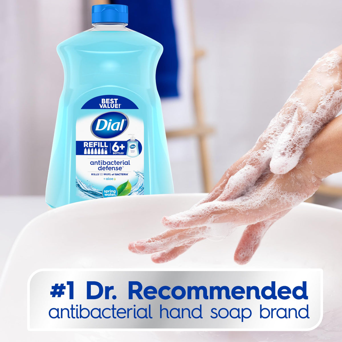Dial Antibacterial Liquid Hand Soap 52 Fl Oz side view