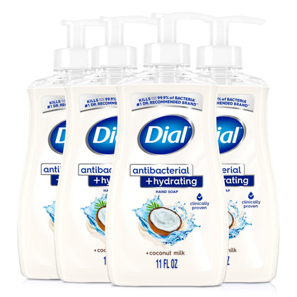Dial Antibacterial Plus Hydrating Coconut Milk Hand Soap front view