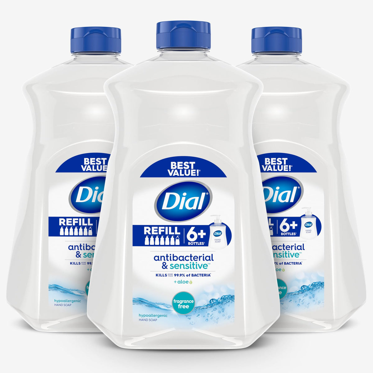 Dial Antibacterial Sensitive Liquid Hand Soap Refill 52 fl oz front view