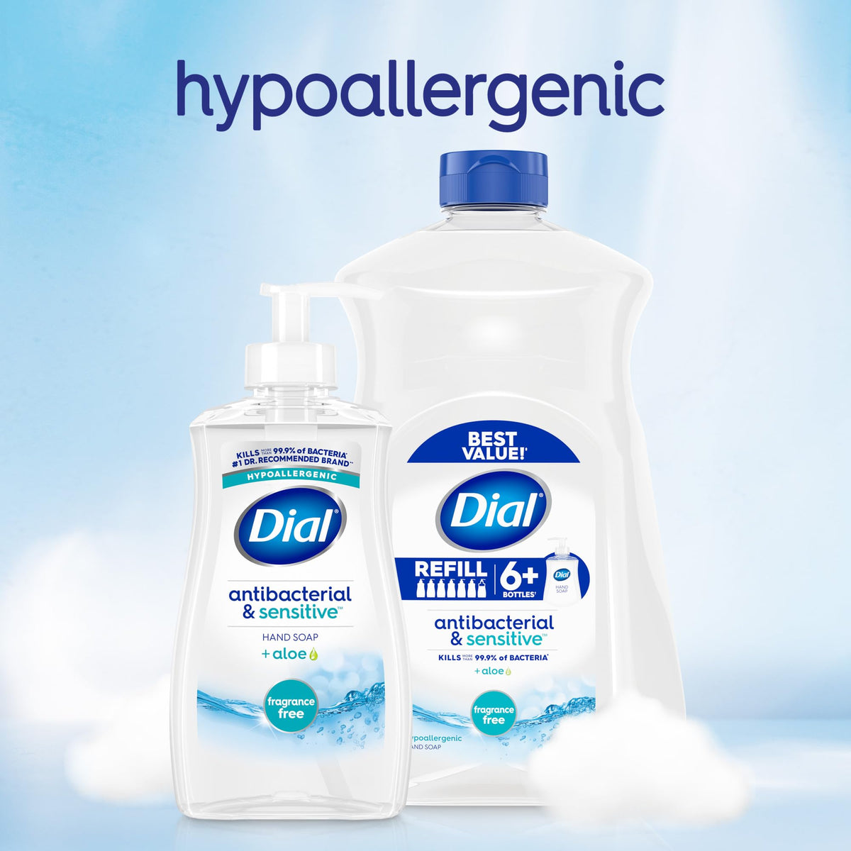 Dial Antibacterial Sensitive Liquid Hand Soap with aloe vera