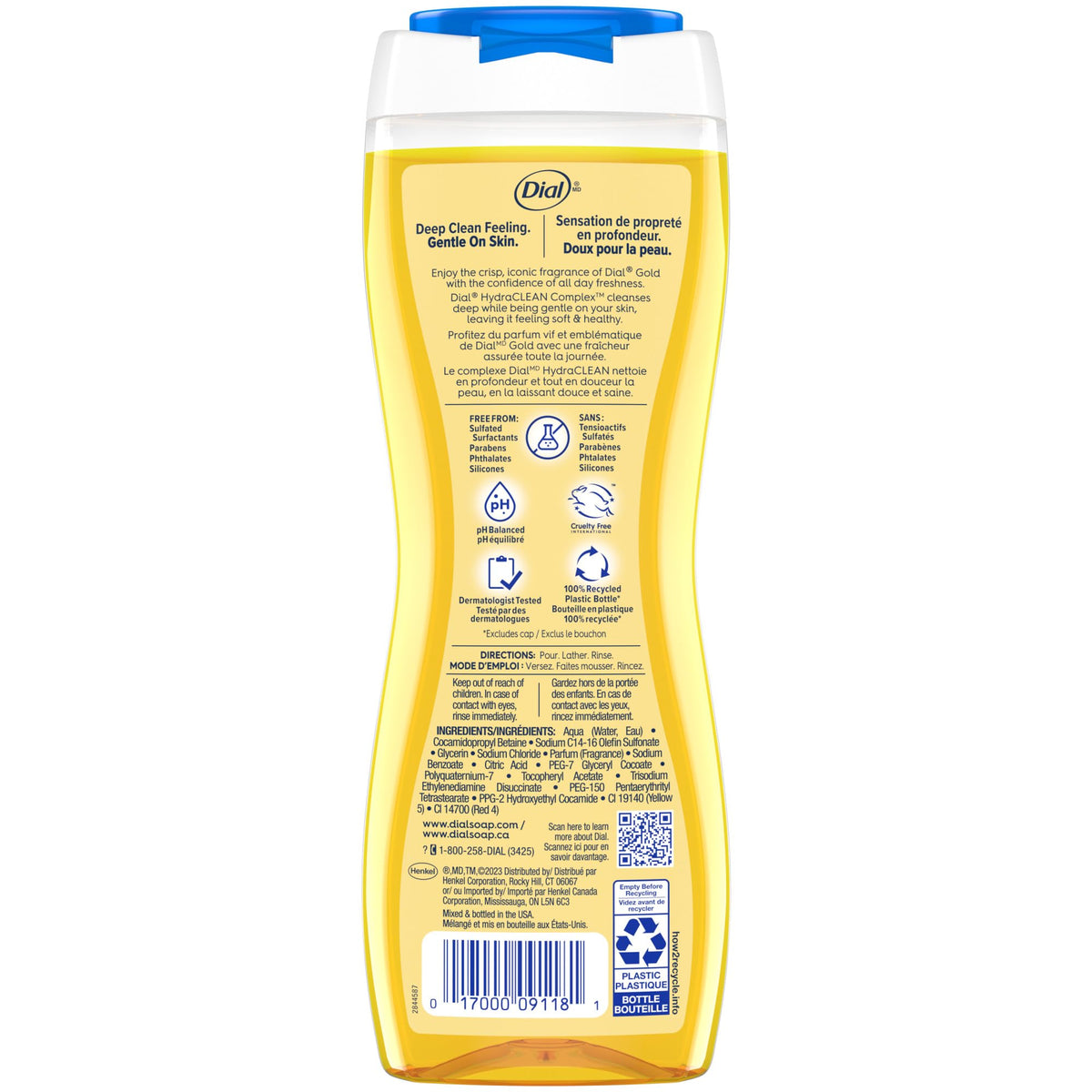 Dial Body Wash Advanced Clean Gold 16 Fl Oz lathering on skin