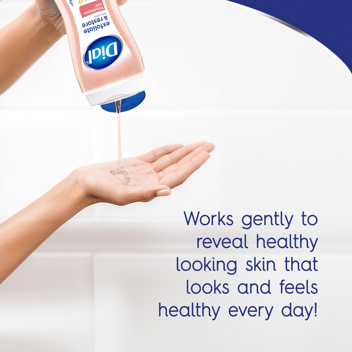 Dial Body Wash application on washcloth