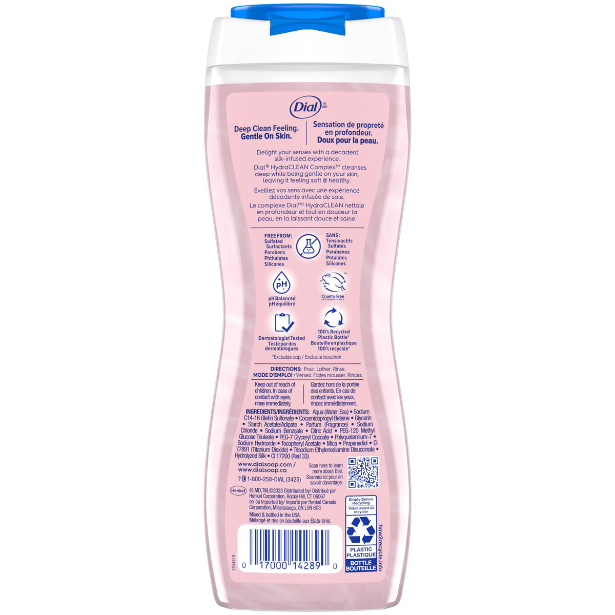 Dial Body Wash Silk & Magnolia close-up of bottle