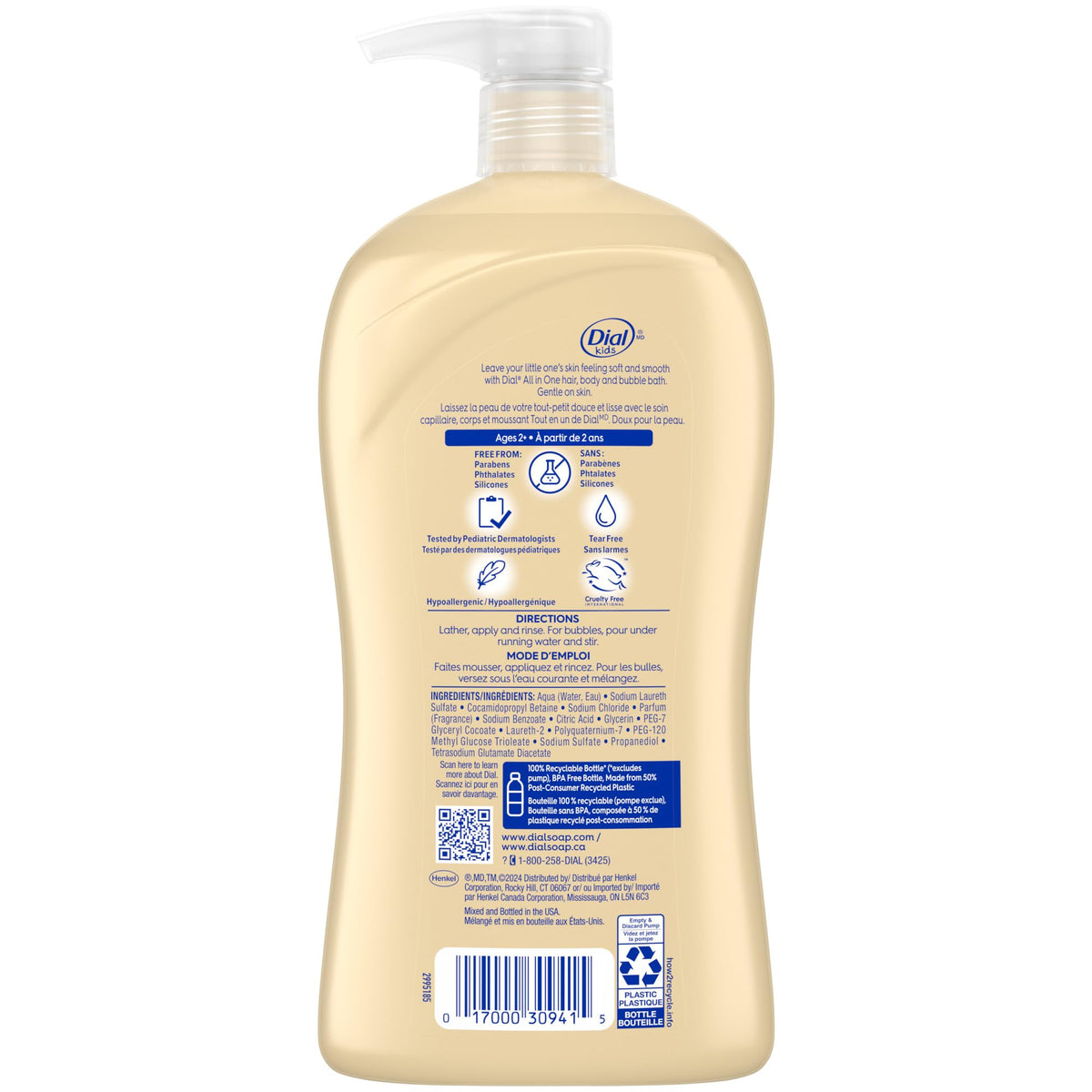 Dial Kids All-in-1 Body + Hair Wash for kids in bathroom
