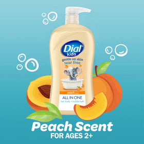 Dial Kids All-in-1 Body + Hair Wash lathering in bath