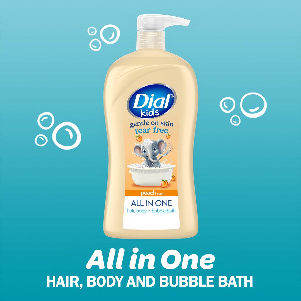 Dial Kids All-in-1 Body + Hair Wash peach scent bottle