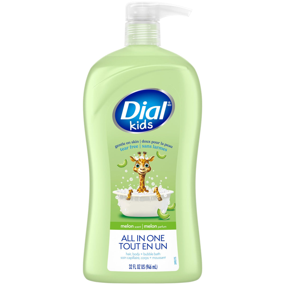 Dial Kids Body Wash front view, 32 Fl Oz bottle with melon scent