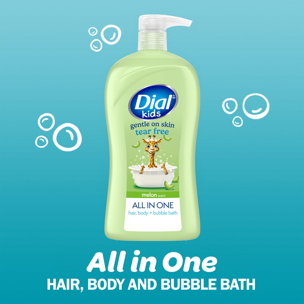 Dial Kids Body Wash side view showing easy-to-use cap