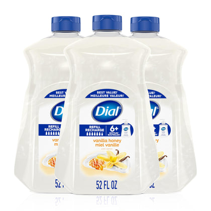 Dial Liquid Hand Soap Vanilla Honey 52 Fl Oz refill pack front view