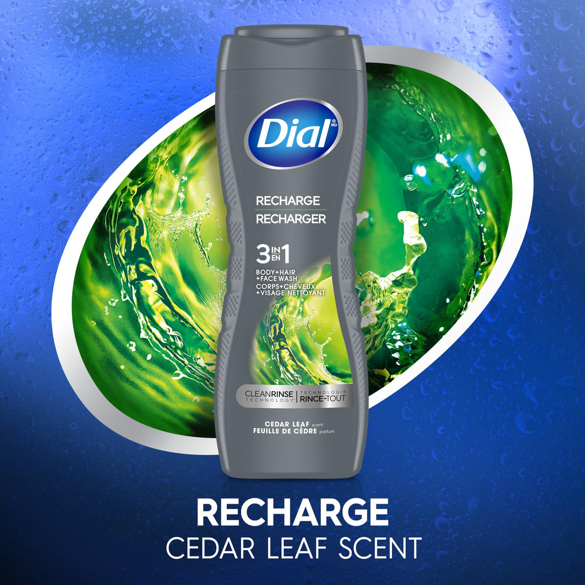 Dial Men 3 in 1 Body Wash 16 Fl Oz Cedar Leaf Scent with ingredients list