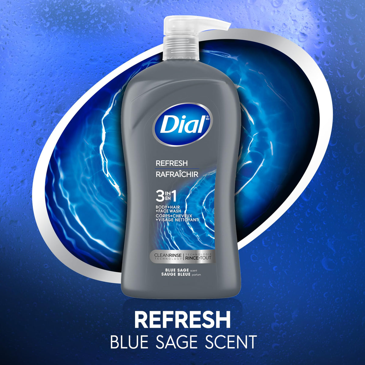 Dial Men 3-in-1 Body Wash Hydro Fresh recyclable packaging