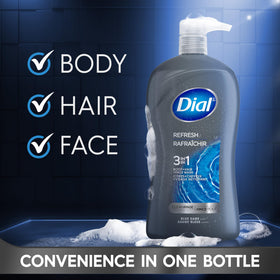 Dial Men 3-in-1 Body Wash Hydro Fresh side view