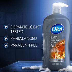 Dial Men 3-in-1 Body Wash packaging with aloe scent